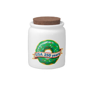 America 250th anniversary USA with sweet donut Candy Jar