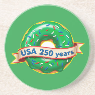 America 250th anniversary USA with sweet donut Coaster