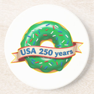 America 250th anniversary USA with sweet donut Coaster
