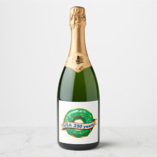 America 250th anniversary USA with sweet donut Sparkling Wine Label