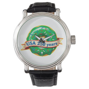 America 250th anniversary USA with sweet donut Watch
