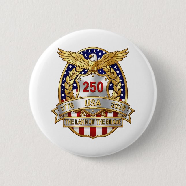 America 250th Birthday Button (Front)