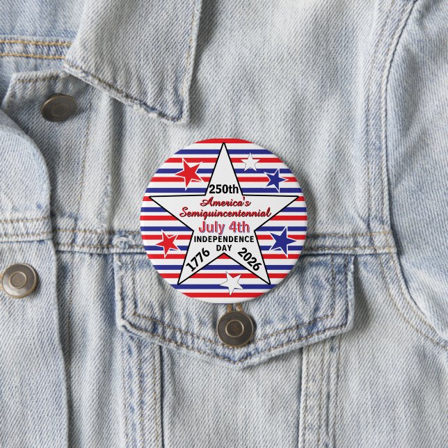 America 250th Independence Day Red White Blue Button (In Situ)
