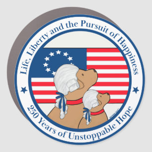 America 250th Paw, Patriots and Preamble Car Magnet