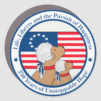 America 250th Paw, Patriots and Preamble  Car Magnet