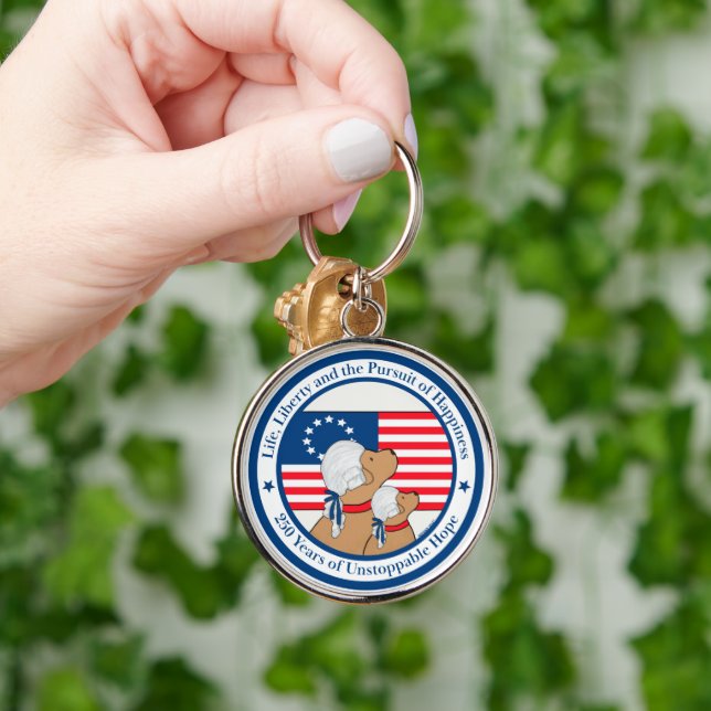 America 250th Paw, Patriots and Preamble  Keychain (Hand)