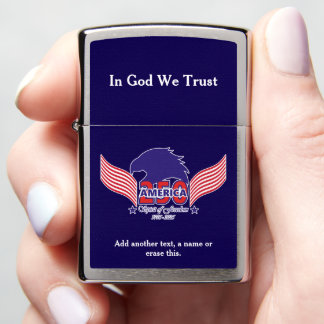 America 250th-Spirit of Freedom-Blue-Editable Text Zippo Lighter