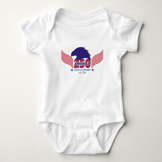America 250th-Spirit of Freedom-Editable Back Text Baby Bodysuit (Front)