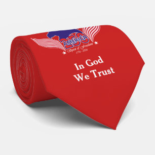 America 250th-Spirit of Freedom-Editable-On Red Neck Tie