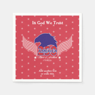 America 250th-Spirit of Freedom-Red-Editable Text Napkins