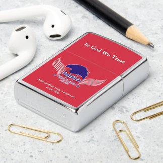 America 250th-Spirit of Freedom-Red-Editable Text Zippo Lighter