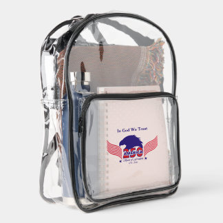 America 250th-Spirit of Freedom-White-Edit Text Clear Backpack