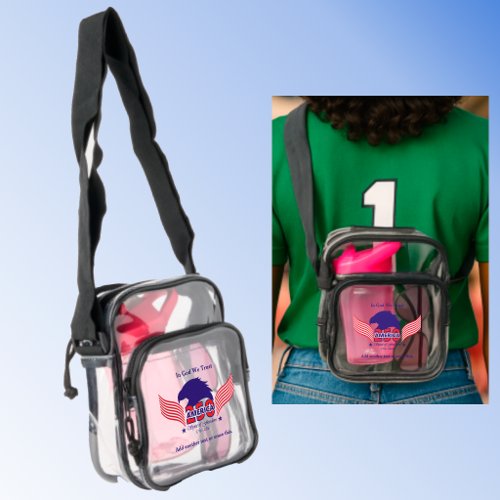 America 250th-Spirit of Freedom-White-Edit Text Clear Crossbody Bag