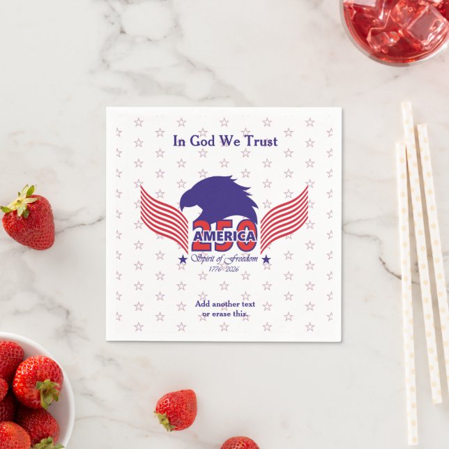 America 250th-Spirit of Freedom-White-Edit Text Napkins (Insitu)
