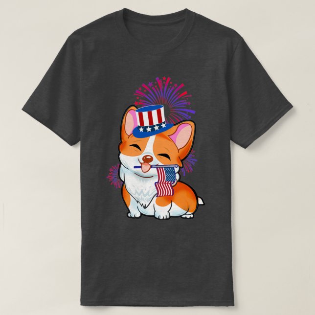 America 4th of July Independence Day Patriotic Cor T-Shirt (Design Front)