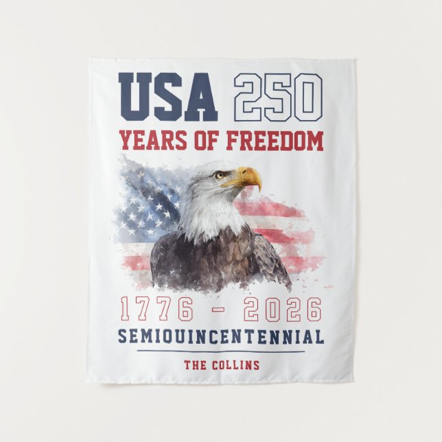 America 4th of July USA 250th Anniversary Party Tapestry (Front)