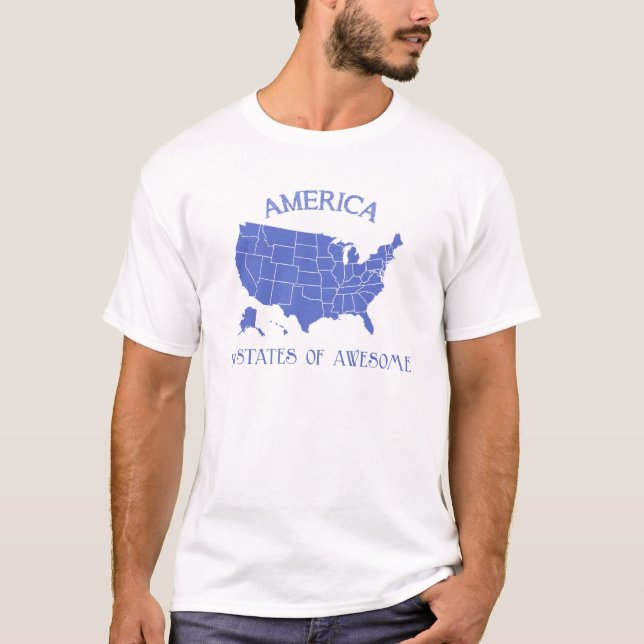 America 50 states of Awesome t-shirt (Front)