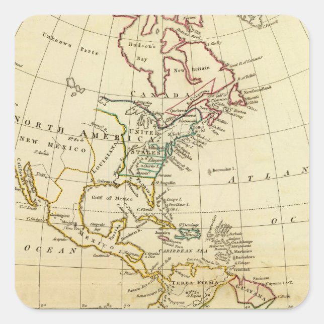 America 7 square sticker (Front)