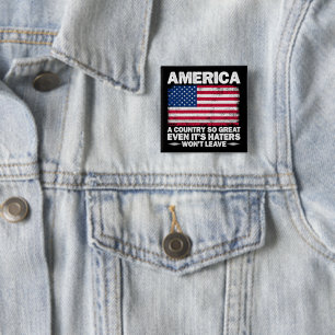 America A Country So Great Usa Flag Retired Father Button
