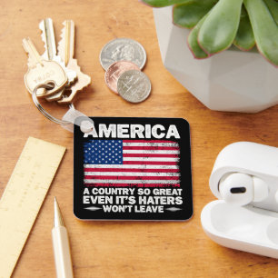 America A Country So Great Usa Flag Retired Father Keychain