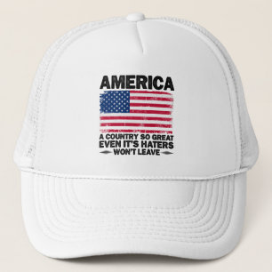 America A Country So Great Usa Flag Veterans Day Trucker Hat