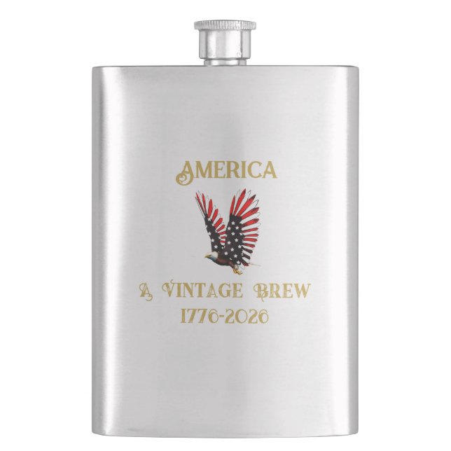 America a Vintage Brew Eagle 1775 - 2026  Flask (Front)