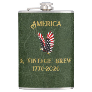 America a Vintage Brew Eagle 1775 - 2026  Flask