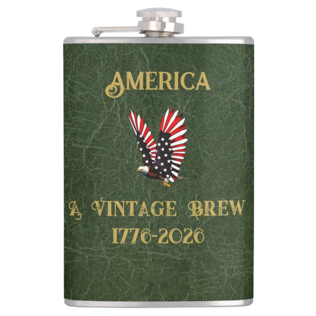 America a Vintage Brew Eagle 1775 - 2026  Flask (Front)