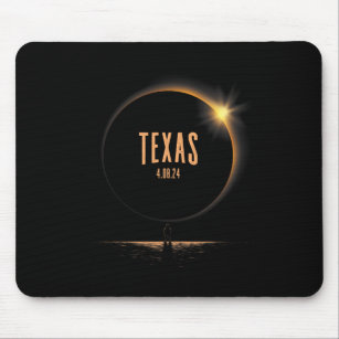 America Adult Kids Total Solar Eclipse 2024 Texas  Mouse Pad