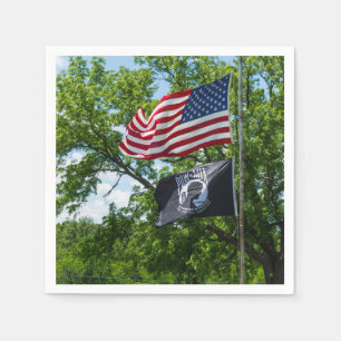 America And POW Flags Napkins