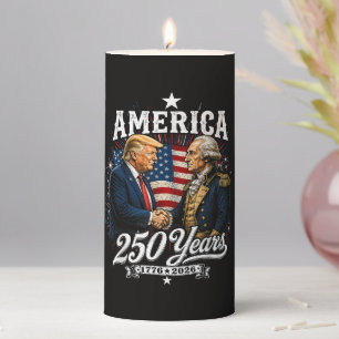 America Anniversary 250th Trump Washington Pillar Candle