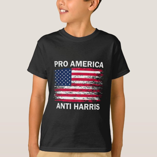 America Anti Kamala Flag Kamala Harris Anti Harris T-Shirt (Front)