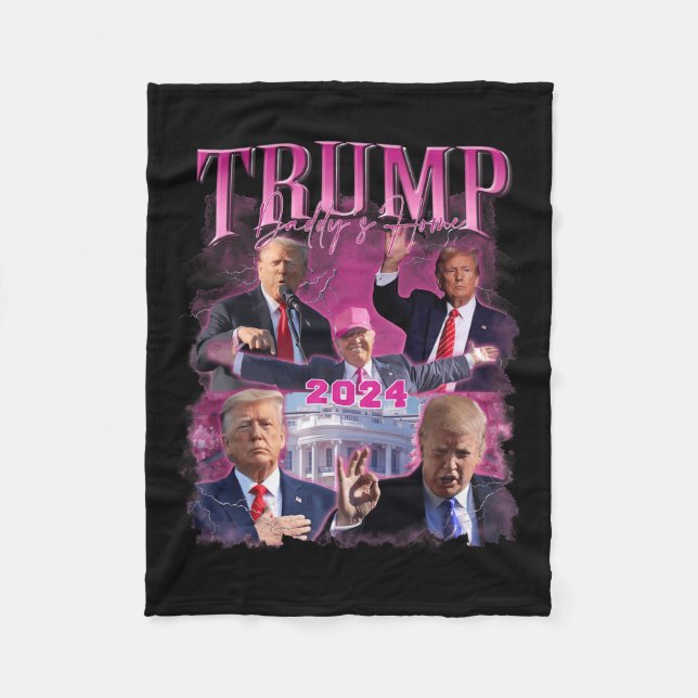 America Back Us American Flag Trump 2024  Fleece Blanket (Front)