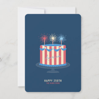America Birthday Cake 4th of July  Holiday Card