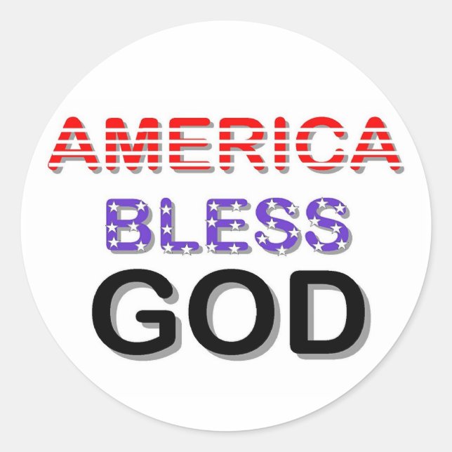America Bless God Classic Round Sticker (Front)