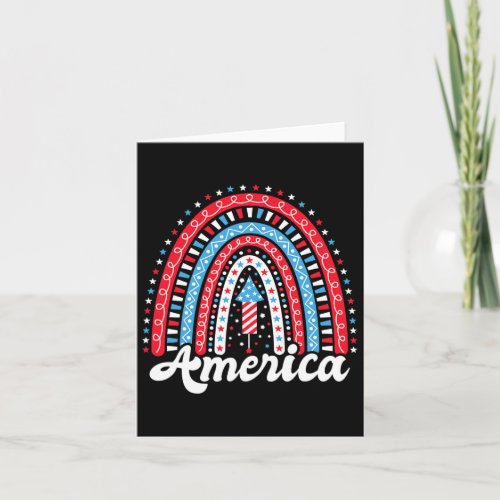 America Boho Rainbow 4th Of July Independence Day  Card