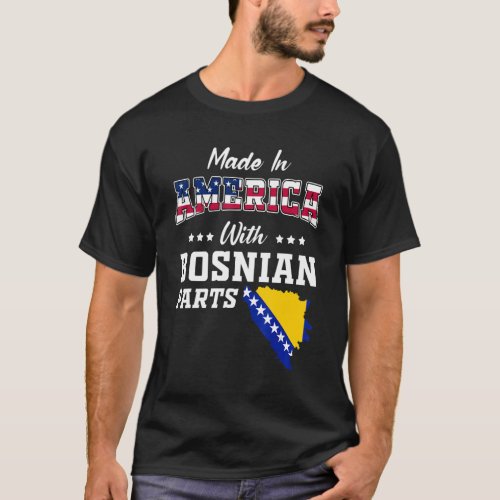 America Bosnian Parts Bosnia Map USA Flag Ancestry T_Shirt