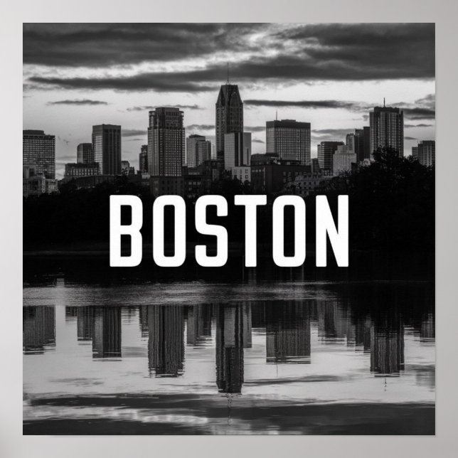 America Boston City Skyline, Boston Ma Us Skyline Poster (Front)