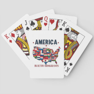 America Built by Immigrants Patriotic American Poker Cards