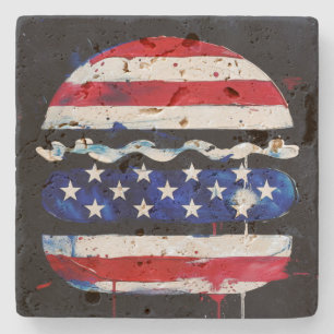 America Burger (Black Painting No. 3) Stone Coaster