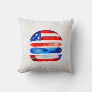America Burger (White Painting No. 3) Throw Pillow