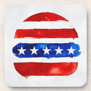 America Burger (White Painting No. 4) Beverage Coaster