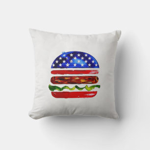 America Burger (White Painting No. 5) Throw Pillow