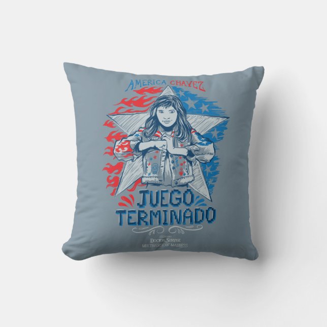 America Chavez - Juego Terminado Throw Pillow (Front)