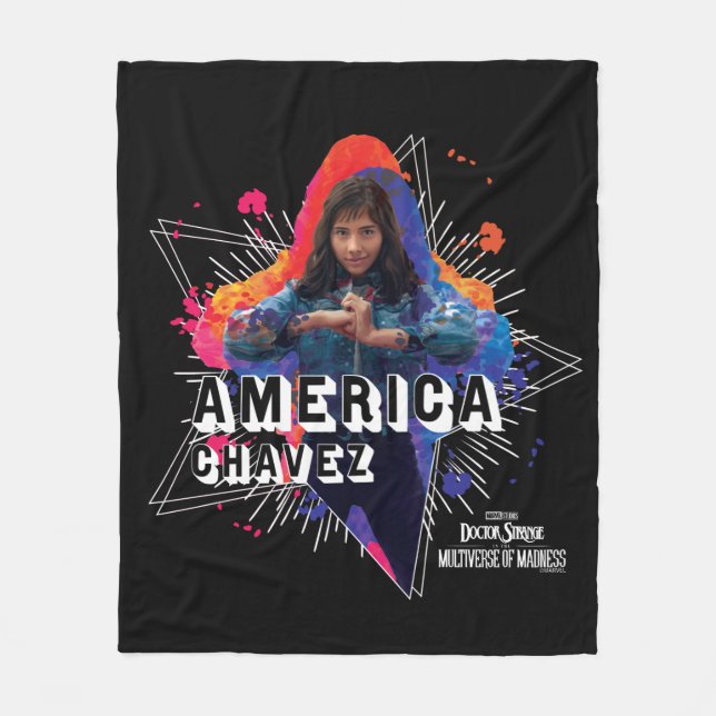 America Chavez Star Character Graphic Fleece Blanket (Front)