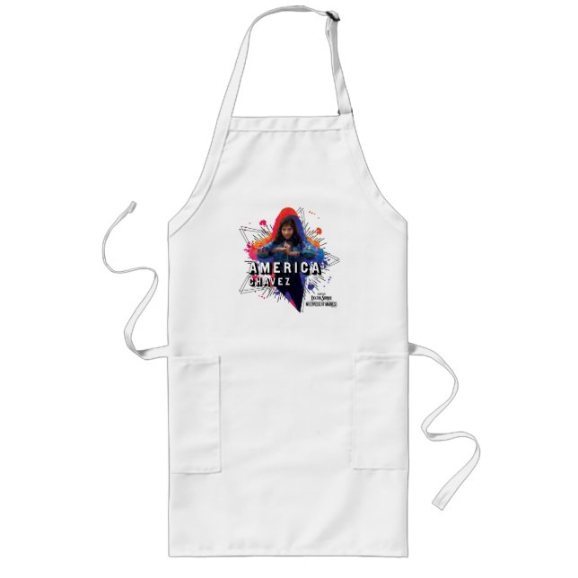 America Chavez Star Character Graphic Long Apron (Front)