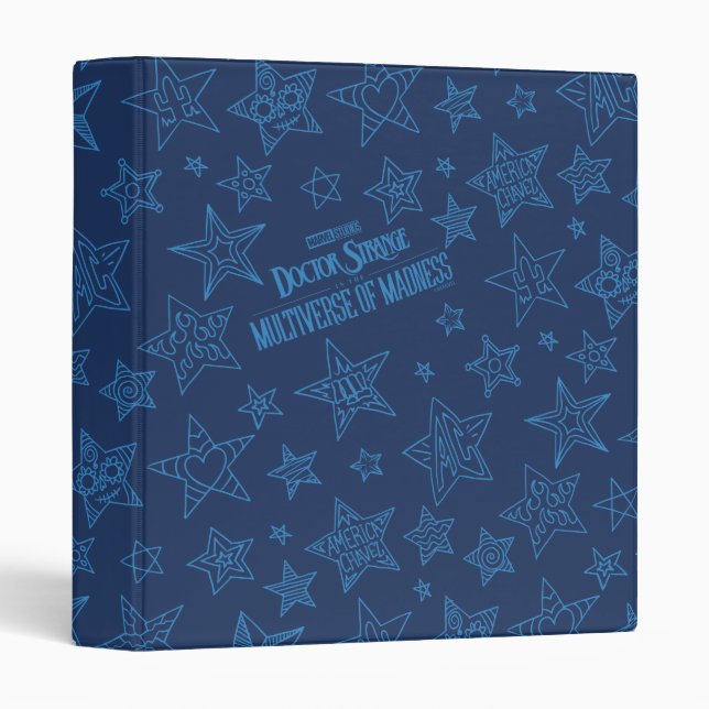 America Chavez Star Pattern 3 Ring Binder (Front/Spine)