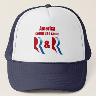 AMERICA COULD USE SOME R AND R -.png Trucker Hat