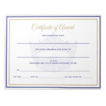 America Crown Certificates-Award Notepad