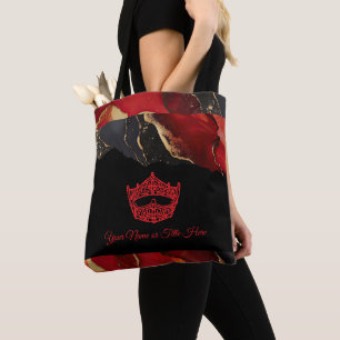 America Crown Ink Marble Tote Bag
